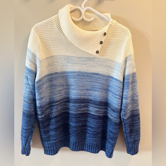 Alia Petite Ombre Striped Women’s Cowl Neck Sweater ,Size PL/G - Picture 1 of 7